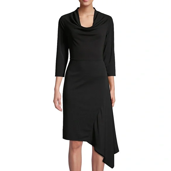 Donna Karan | Dresses | Xxs 65 Donna Karan Asymmetric Hew With Cowl Neck  Dress | Poshmark
